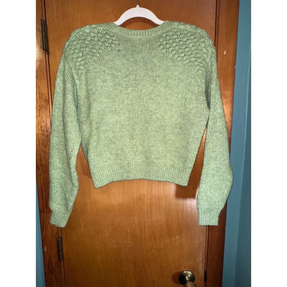 Steve Madden Kiana Light Green Textured Women's Sweater‎ XS